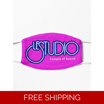 Le Studio Covid Hot Pink Mask White & Blue Logo TOS White